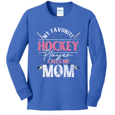 Hockey Player Mom Sport Mothers Day Hockey Fan Hockey Gift Kids Long Sleeve Shirt