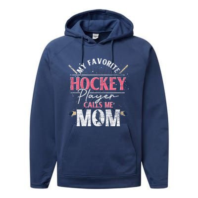 Hockey Player Mom Sport Mothers Day Hockey Fan Hockey Gift Performance Fleece Hoodie