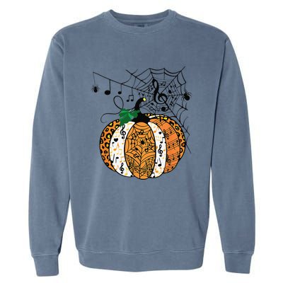 Halloween Pumpkin Music Symbols Music Teacher Halloween Garment-Dyed Sweatshirt