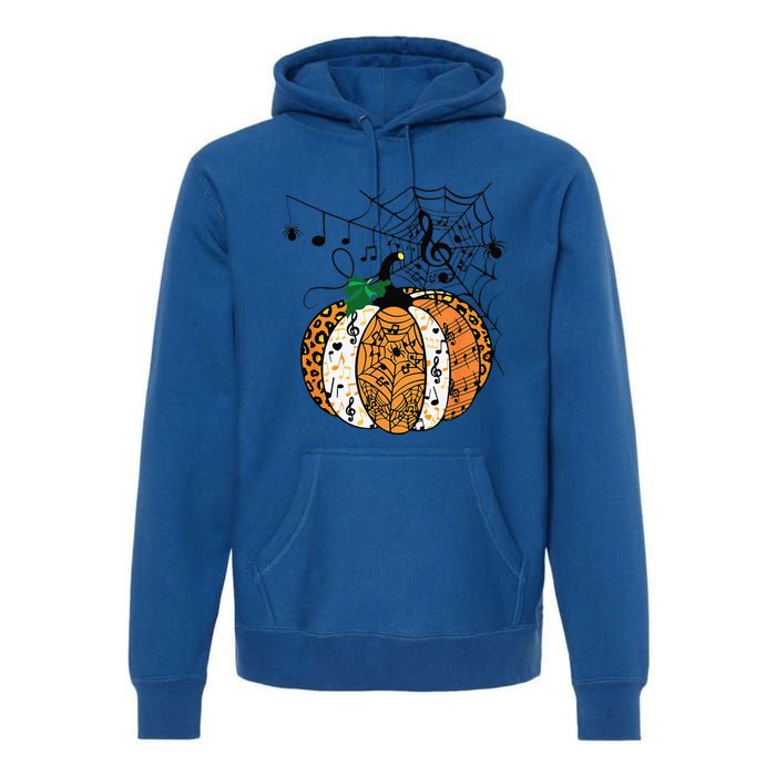 Halloween Pumpkin Music Symbols Music Teacher Halloween Premium Hoodie