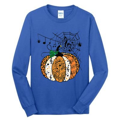 Halloween Pumpkin Music Symbols Music Teacher Halloween Tall Long Sleeve T-Shirt