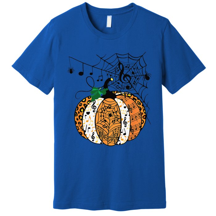 Halloween Pumpkin Music Symbols Music Teacher Halloween Premium T-Shirt