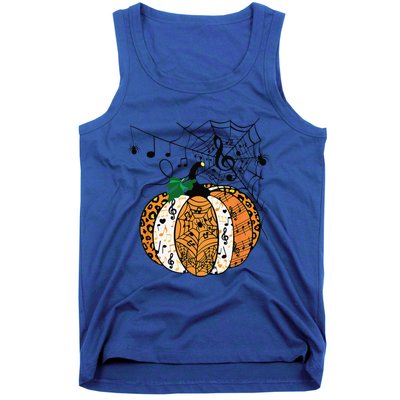 Halloween Pumpkin Music Symbols Music Teacher Halloween Tank Top