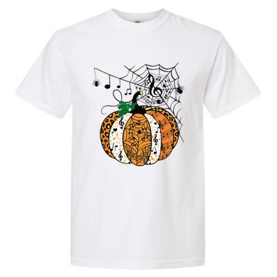 Halloween Pumpkin Music Symbols Music Teacher Halloween Garment-Dyed Heavyweight T-Shirt