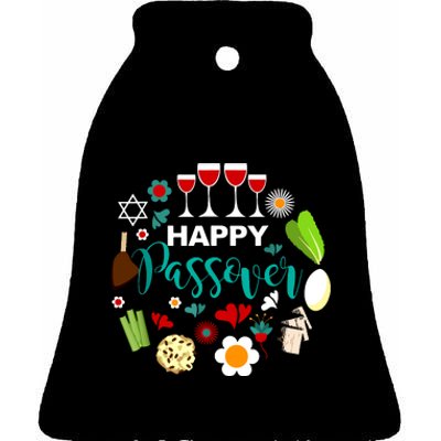 Happy Passover Meal Seder Dinner Ceramic Bell Ornament