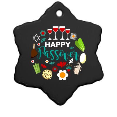 Happy Passover Meal Seder Dinner Ceramic Star Ornament