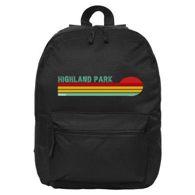 Highland Park Michigan 16 in Basic Backpack