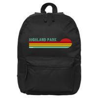 Highland Park Michigan 16 in Basic Backpack