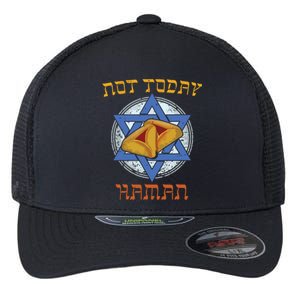 Happy Purim Not Today Haman Jew Holiday Hamantaschen Flexfit Unipanel Trucker Cap