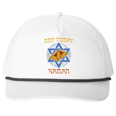 Happy Purim Not Today Haman Jew Holiday Hamantaschen Snapback Five-Panel Rope Hat