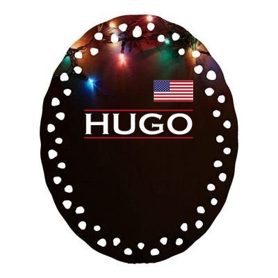 Hugo Personalized Name Funny Birthday Gift Idea Ceramic Oval Ornament