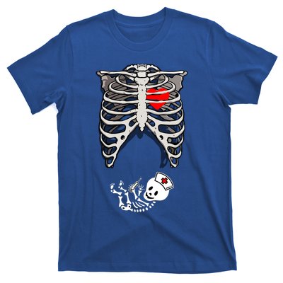 Halloween Pregnancy Nurse Skeleton Dad Mom Costume Cool Gift T-Shirt