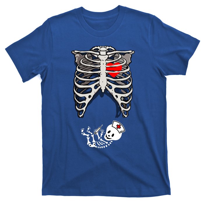 Halloween Pregnancy Nurse Skeleton Dad Mom Costume Cool Gift T-Shirt