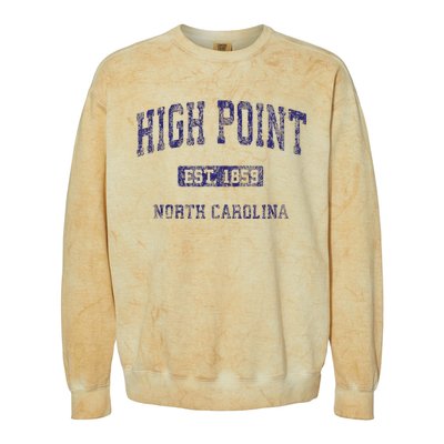 High Point North Carolina Nc Vintage Athletic Colorblast Crewneck Sweatshirt