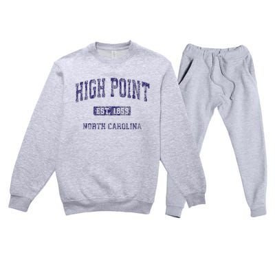 High Point North Carolina Nc Vintage Athletic Premium Crewneck Sweatsuit Set