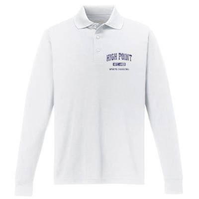 High Point North Carolina Nc Vintage Athletic Performance Long Sleeve Polo