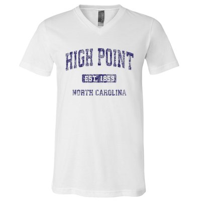 High Point North Carolina Nc Vintage Athletic V-Neck T-Shirt