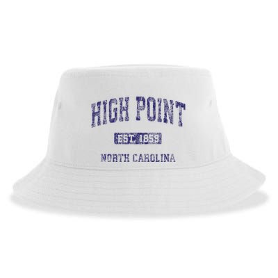 High Point North Carolina Nc Vintage Athletic Sustainable Bucket Hat