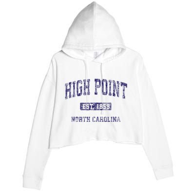 High Point North Carolina Nc Vintage Athletic Crop Fleece Hoodie