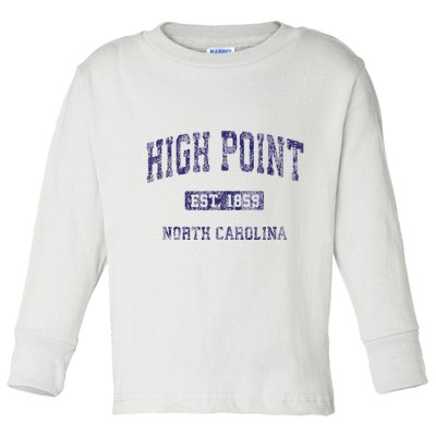 High Point North Carolina Nc Vintage Athletic Toddler Long Sleeve Shirt