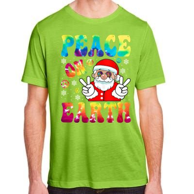 Hippie Peace On Earth Boho Christmas Santa Claus Pajamas Gift Adult ChromaSoft Performance T-Shirt