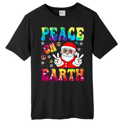 Hippie Peace On Earth Boho Christmas Santa Claus Pajamas Gift Tall Fusion ChromaSoft Performance T-Shirt