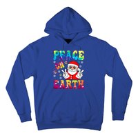 Hippie Peace On Earth Boho Christmas Santa Claus Pajamas Gift Hoodie