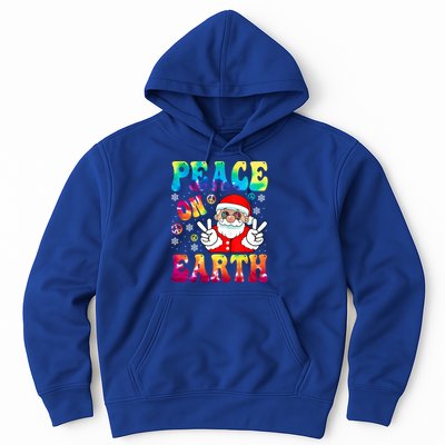 Hippie Peace On Earth Boho Christmas Santa Claus Pajamas Gift Hoodie