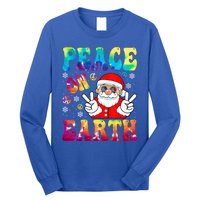 Hippie Peace On Earth Boho Christmas Santa Claus Pajamas Gift Long Sleeve Shirt