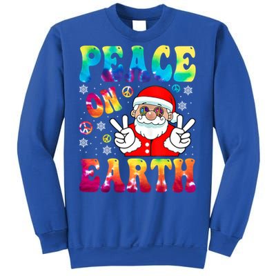 Hippie Peace On Earth Boho Christmas Santa Claus Pajamas Gift Sweatshirt