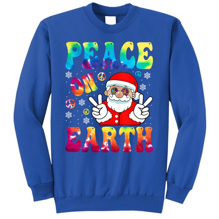 Hippie Peace On Earth Boho Christmas Santa Claus Pajamas Gift Sweatshirt