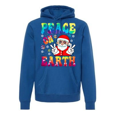 Hippie Peace On Earth Boho Christmas Santa Claus Pajamas Gift Premium Hoodie