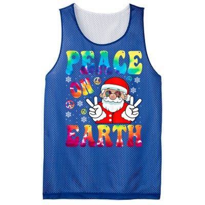 Hippie Peace On Earth Boho Christmas Santa Claus Pajamas Gift Mesh Reversible Basketball Jersey Tank