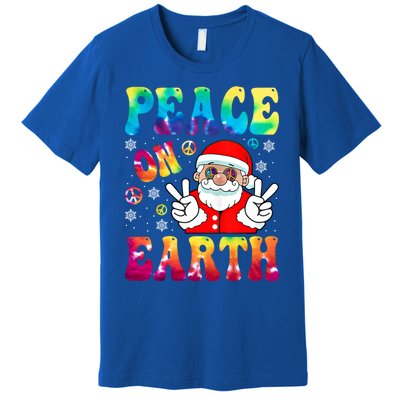 Hippie Peace On Earth Boho Christmas Santa Claus Pajamas Gift Premium T-Shirt