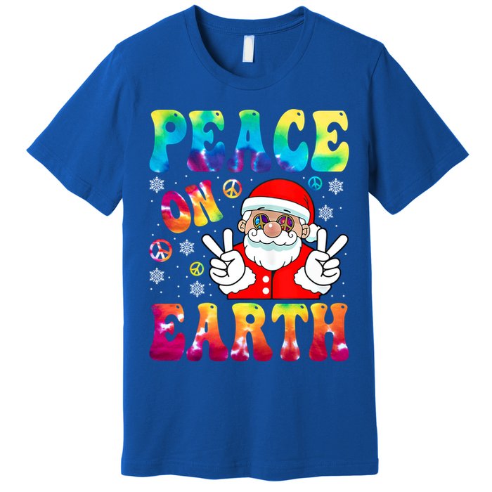 Hippie Peace On Earth Boho Christmas Santa Claus Pajamas Gift Premium T-Shirt