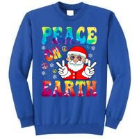 Hippie Peace On Earth Boho Christmas Santa Claus Pajamas Gift Tall Sweatshirt