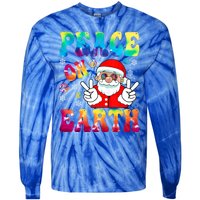 Hippie Peace On Earth Boho Christmas Santa Claus Pajamas Gift Tie-Dye Long Sleeve Shirt