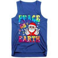 Hippie Peace On Earth Boho Christmas Santa Claus Pajamas Gift Tank Top