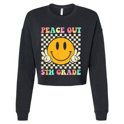 Hippie Peace Out 5th Grade Teacher Last Day Of School Cropped Pullover Crew