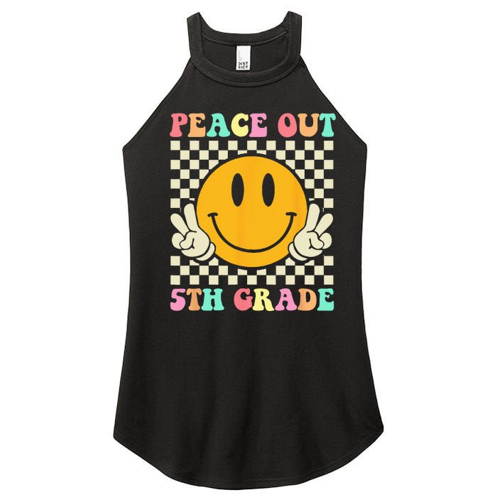 Hippie Peace Out 5th Grade Teacher Last Day Of School Women’s Perfect Tri Rocker Tank