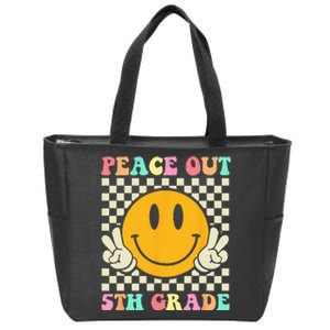 Hippie Peace Out 5th Grade Teacher Last Day Of School Zip Tote Bag