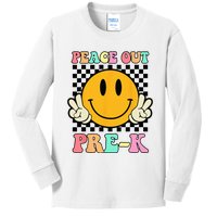 Hippie Peace Out PreK Teacher Last Day Of School Kids Long Sleeve Shirt