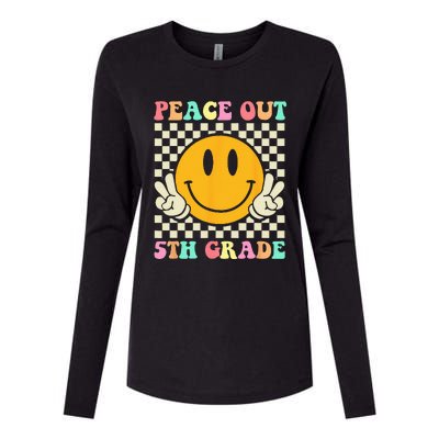 Hippie Peace Out 5th Grade Teacher Last Day Of School Womens Cotton Relaxed Long Sleeve T-Shirt