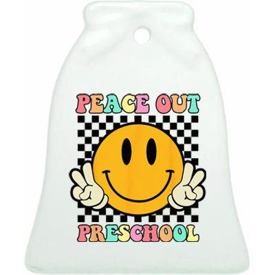 Hippie Peace Out Preschool Teacher Last Day Of School Ceramic Bell Ornament