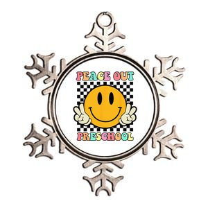 Hippie Peace Out Preschool Teacher Last Day Of School Metallic Star Ornament