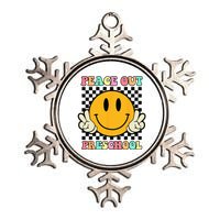 Hippie Peace Out Preschool Teacher Last Day Of School Metallic Star Ornament