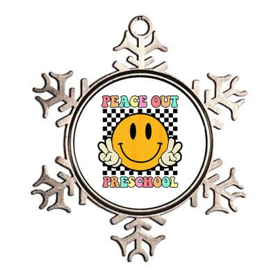 Hippie Peace Out Preschool Teacher Last Day Of School Metallic Star Ornament