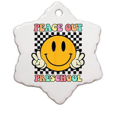 Hippie Peace Out Preschool Teacher Last Day Of School Ceramic Star Ornament