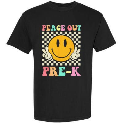 Hippie Peace Out PreK Teacher Last Day Of School Garment-Dyed Heavyweight T-Shirt