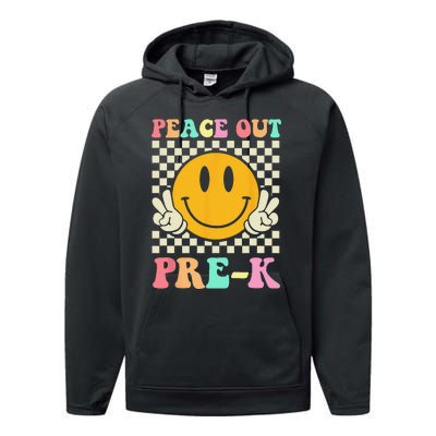 Hippie Peace Out PreK Teacher Last Day Of School Performance Fleece Hoodie